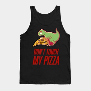 Pizza Protector Dino Hungry Dinosaur Guards His Slice Tank Top